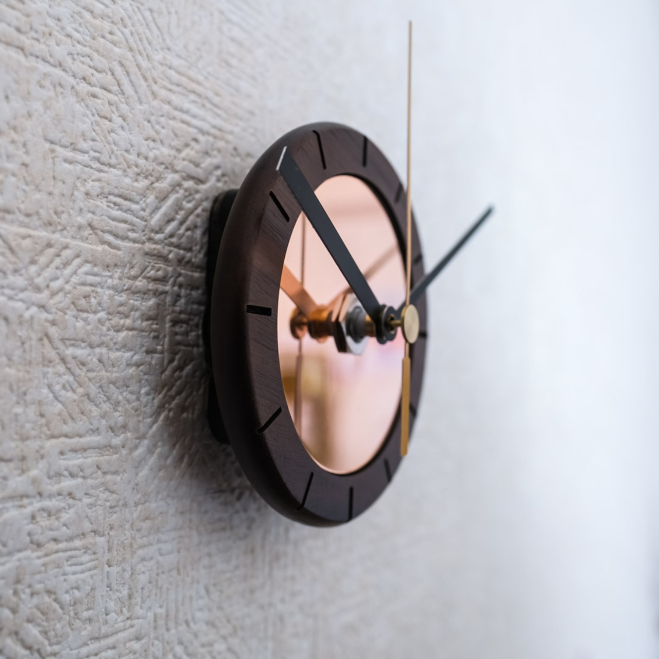 ちいさな掛け時計「朝焼け」/ウッド/白針