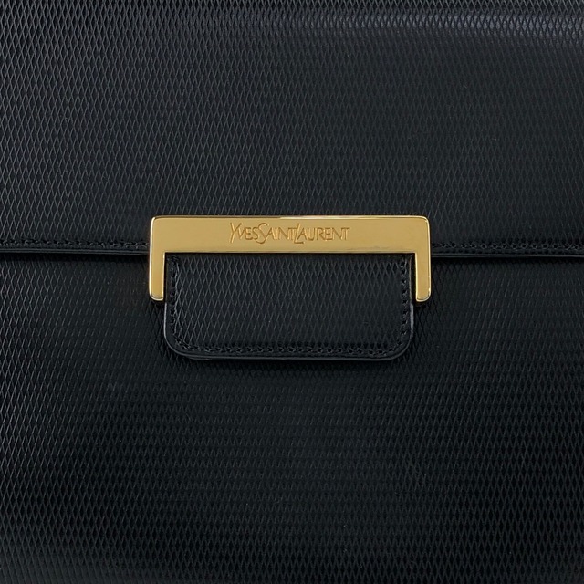 Yves Saint Laurent イヴ・サンローラン ショルダーバッグ ブラック ロゴ レザー セミショルダーバッグ vintage ヴィンテージ オールド avbr5u