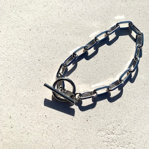 ＜stainless＞  Cut chain bracelet