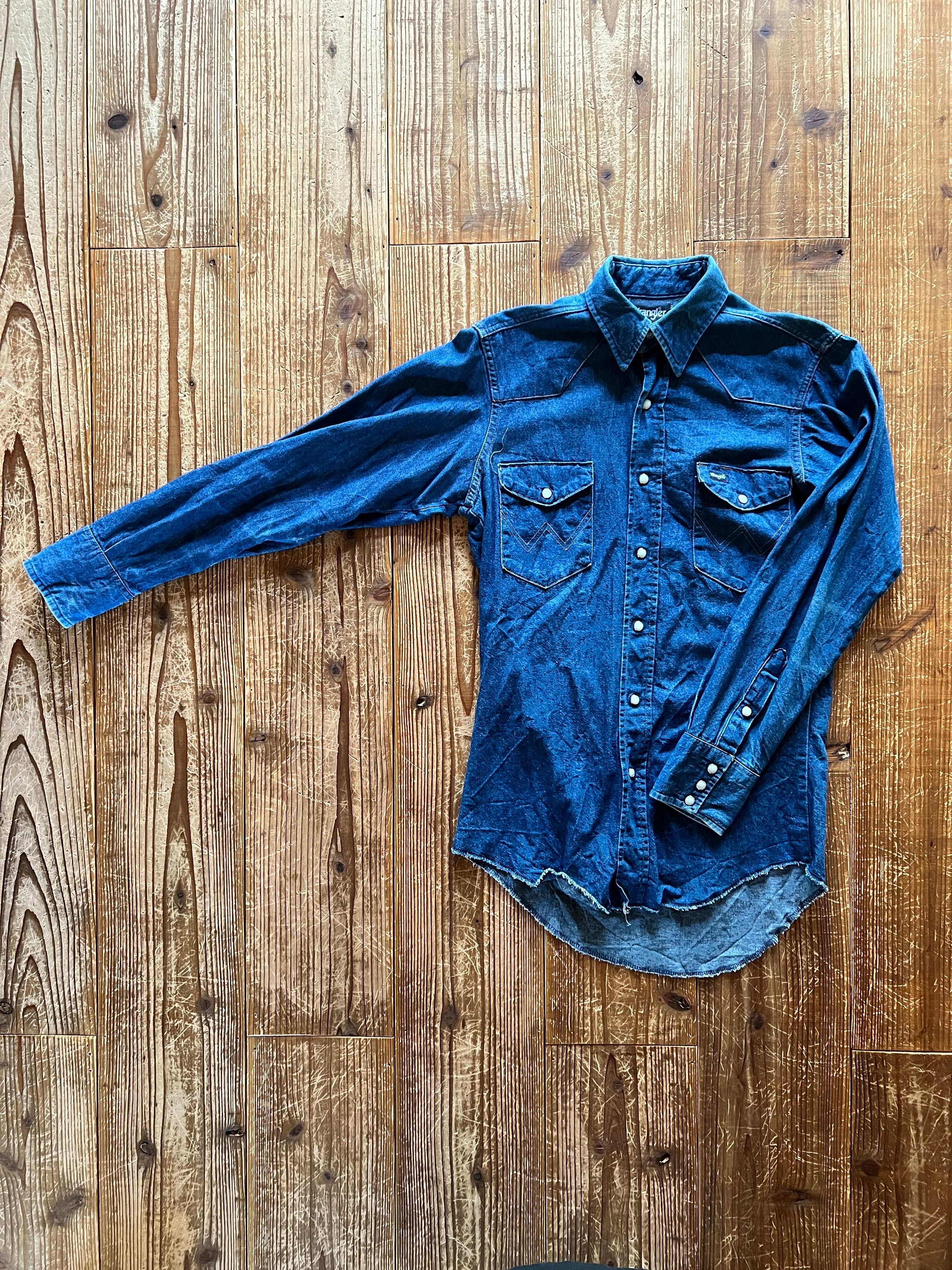 80's Wrangler 70127MW デニムウエスタンシャツ 表記(14 1/2-32)