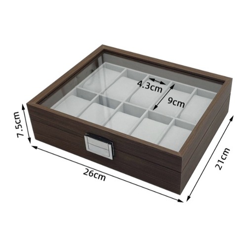 腕時計収納ケース 10本用 ウォッチボックス ガラス蓋 時計ケース コレクションケース 木製 高級 ディスプレイ