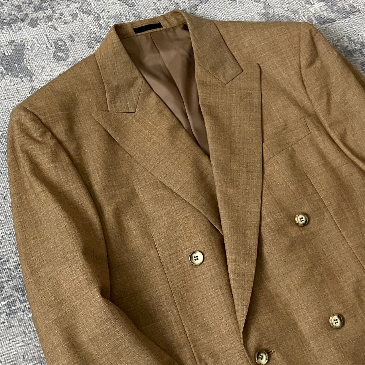 人気ブラウン】セットアップ スーツ ダブル スラックス 茶色