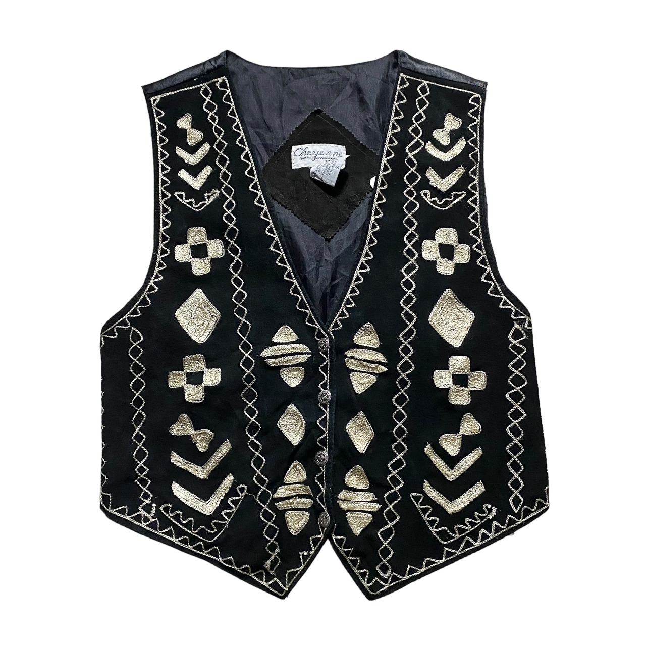 vintage embroidery suede vest