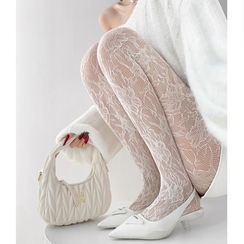 flower lace pattern stockings la1430