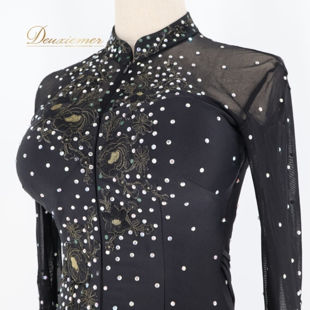 社交ダンス 衣装 ワンピース ドレス 黒 軽い 薄い パーティ 発表会 パーティドレス 上品 スリット ブラック系 モダン ダンス衣装 発表会衣装 スリムデザイン 薄手 おしゃれ フォーマル パーティ ジャズダンス ステージ衣装 ロングドレス レディース