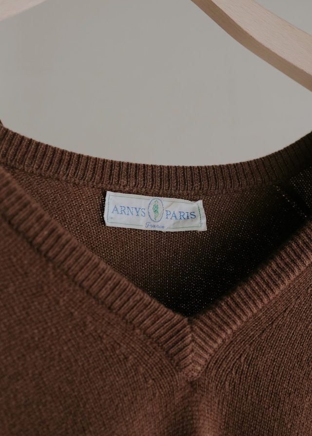 90's ARNYS PARIS split raglan sleeves pure cashmere v neck knit