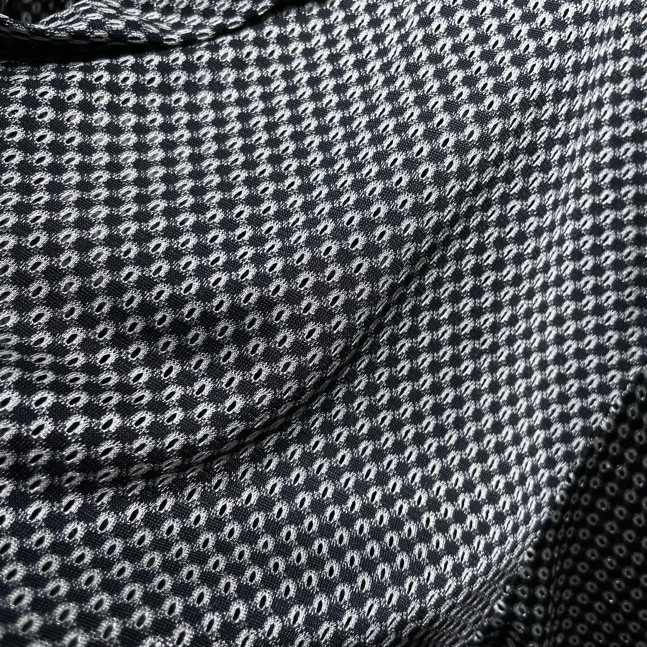 1980s Black mode Dot mesh Design SS Open collar shirt (made in Canada)