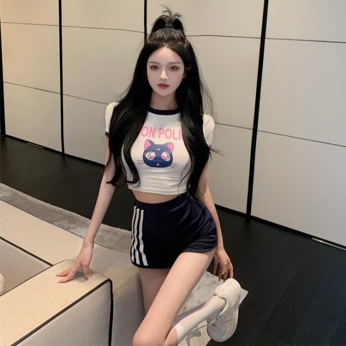 サマースタイルスリムTシャツ ショーツ 夏物 ブルマー ピュア ドラファッションホール90218080243