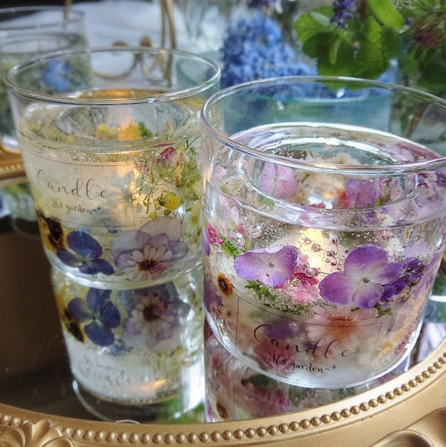 ピンクカーネーションのボタニカルキャンドルホルダーset 保っ 