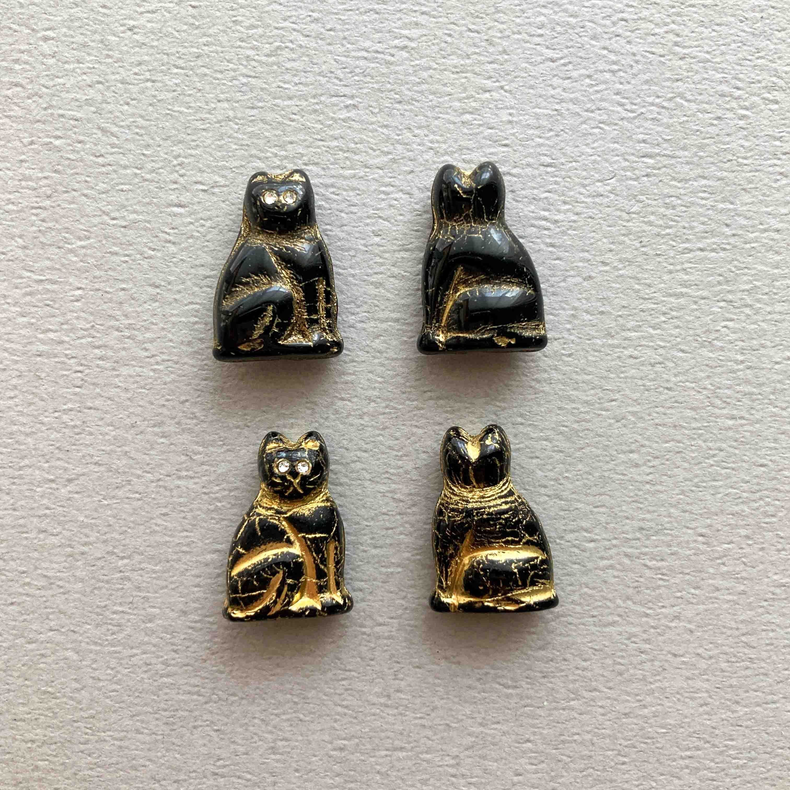 再入荷〉ビジューアイお座り猫チェコビーズ | Dua-アクセサリーパーツ