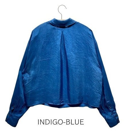 インディゴ染め羽二重シャツブラウス】BLOUSE 142-10 | enrica 公式通販