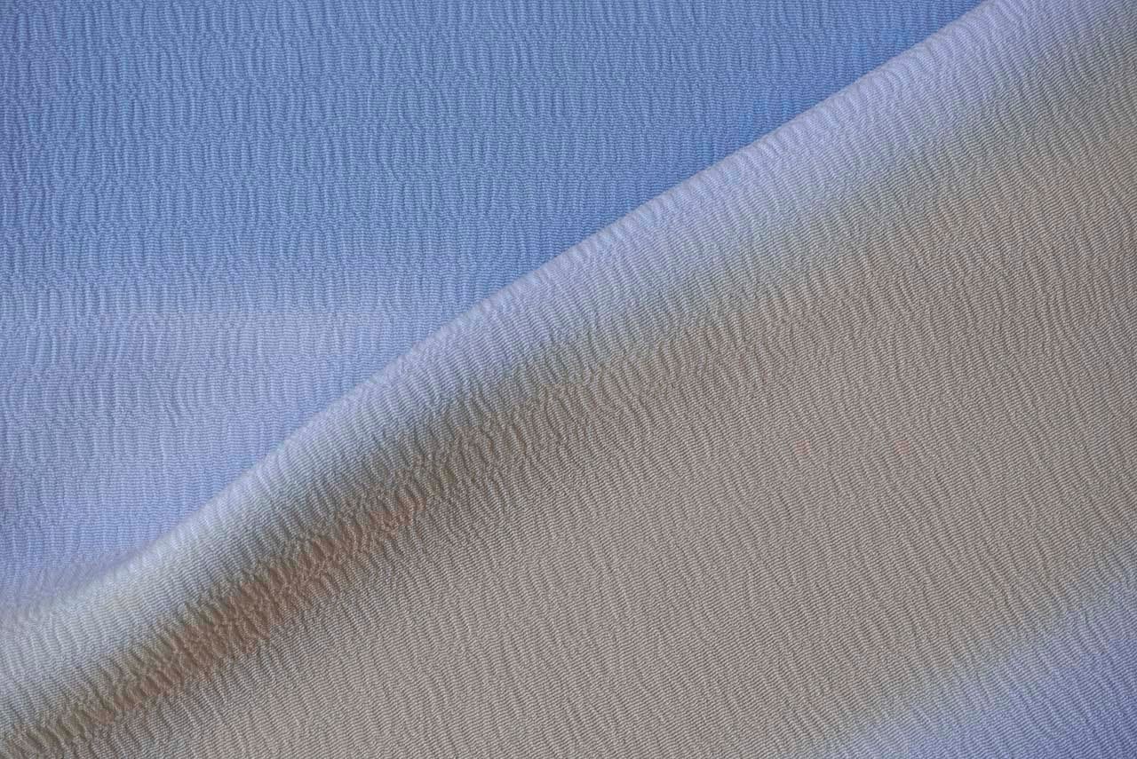 【和小物さくら・帯揚げ】空色×白菫色 ×淡黄 うずら縮緬 三色横段暈し 帯揚げ 260205⑯