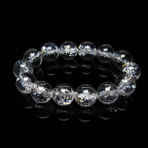 水晶 ブレスレット 虹入り ブレス アイリスクォーツ 16mm おまかせ便 111-17193