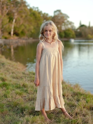 ALAKAI / Little Maya Tiered Maxi Dress _ Oat（3y,4y,6-7y）