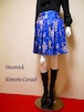 小紋着物のプリーツスカート Kimono Skirt WS-022/S-M