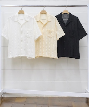 UNUSED/US2419  Short sleeve lace shirt (WHITE)