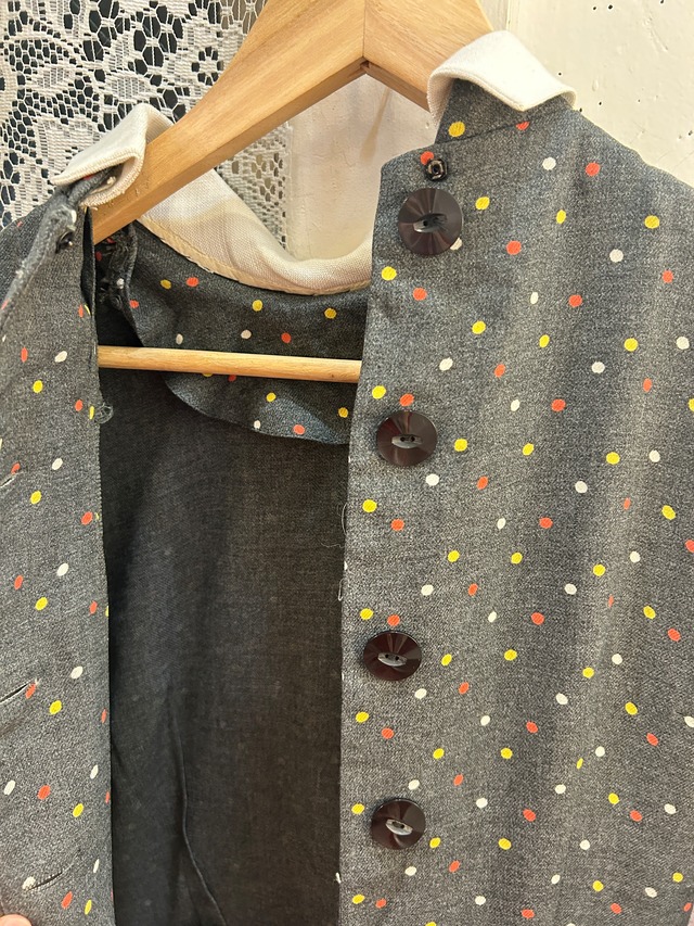 50's gray dot dress