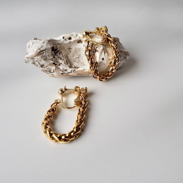 TV着用//フォックステールチェーンピアス・イヤリング | Handmade