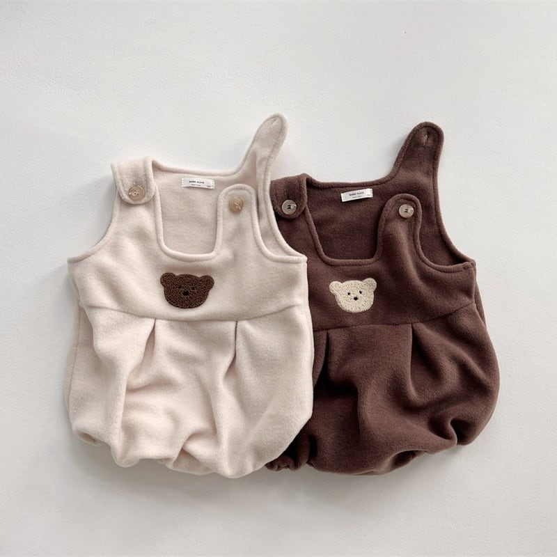 【BABY】クマ刺繡サロペット