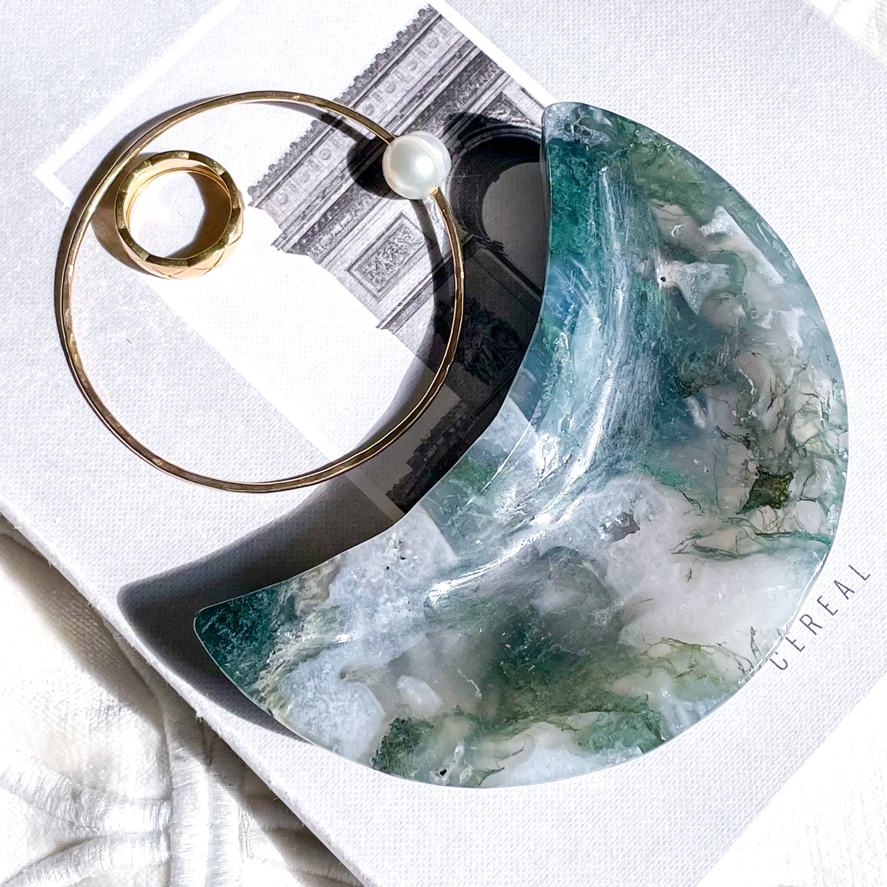 Moss Agate Bowl Moon✧ モスアゲート