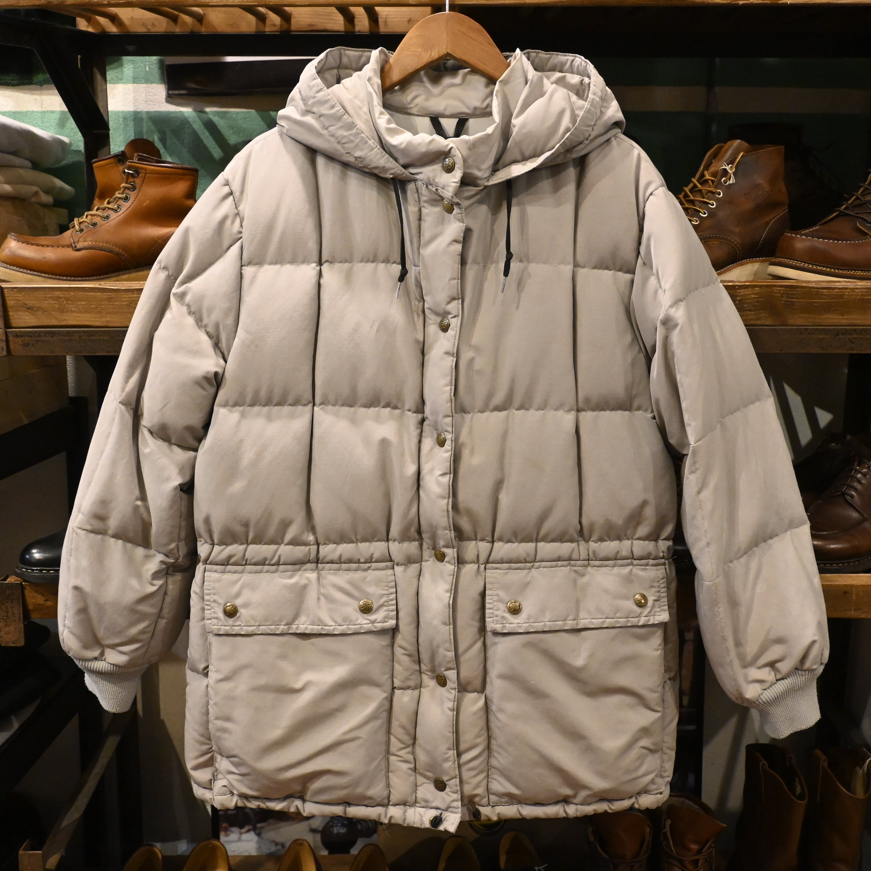 80〜90s Eddie Bauer コート L ] Eddie Bauer 80-90's Canada製 Down Quilt Parker , Gray | 広島