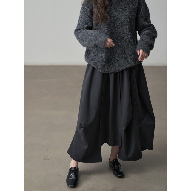 Layered drape skirt【2color】 C1353
