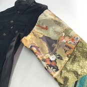 着物デニムジャケット KIMONO DENIM JACKET BLEACH sleevekimonojk04