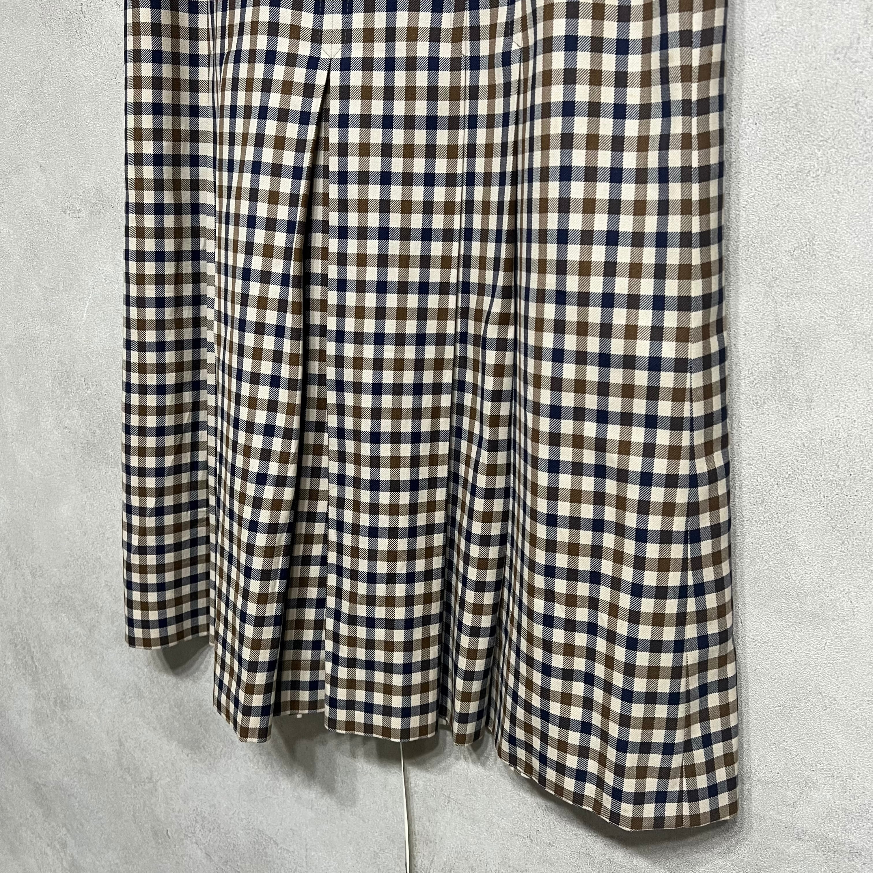 Aquascutum リバーシブル プリーツスカート 英国製  vintage