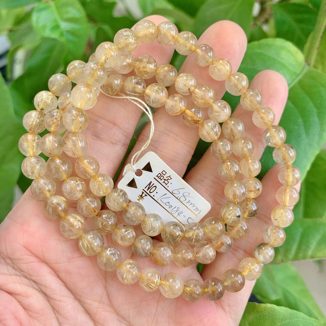 ◇再入荷◇金運アップ◇ タイチンゴールドルチルクォーツ K00184-5 6.8  