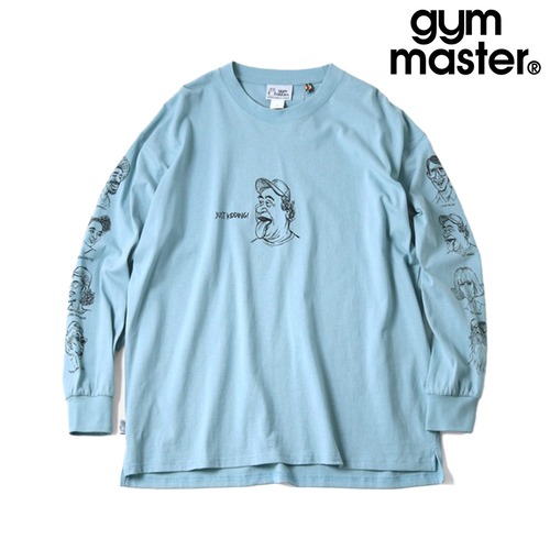 gym master ジムマスター 7.4oz In My Heart ビッグロンT|I want to be free フロント&袖プリント グラフィック長袖Tシャツ G821716 サックス