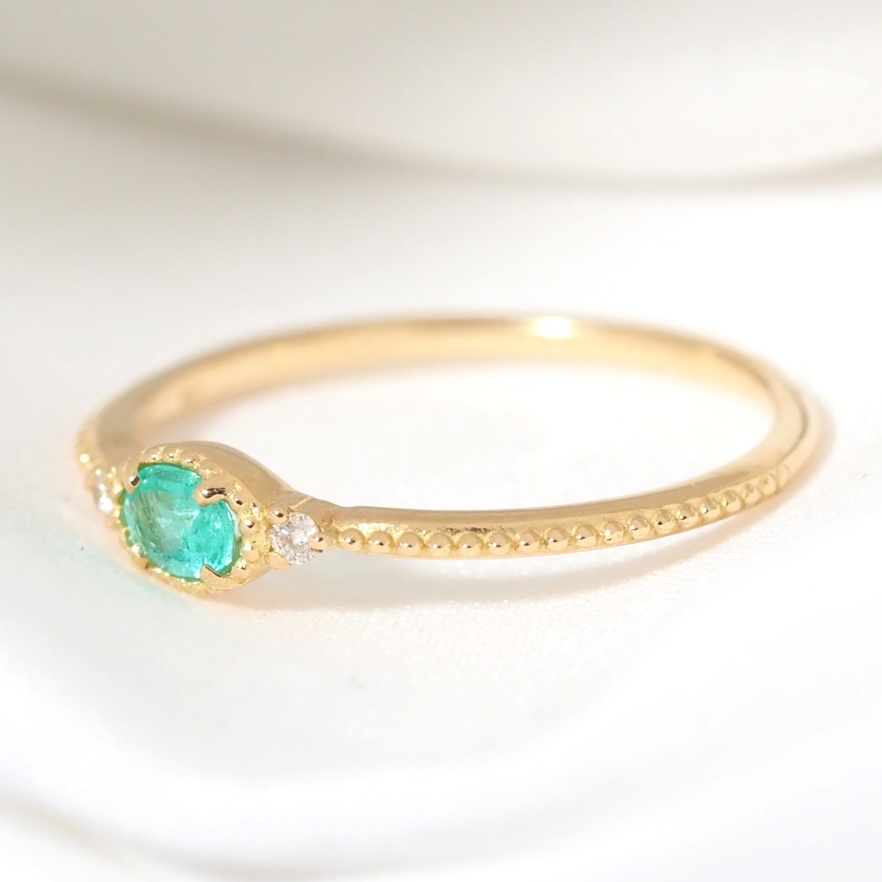 パライバトルマリン ブラジル産 リング 0.158ct D0.02ct k18 CGL産地鑑別書付き