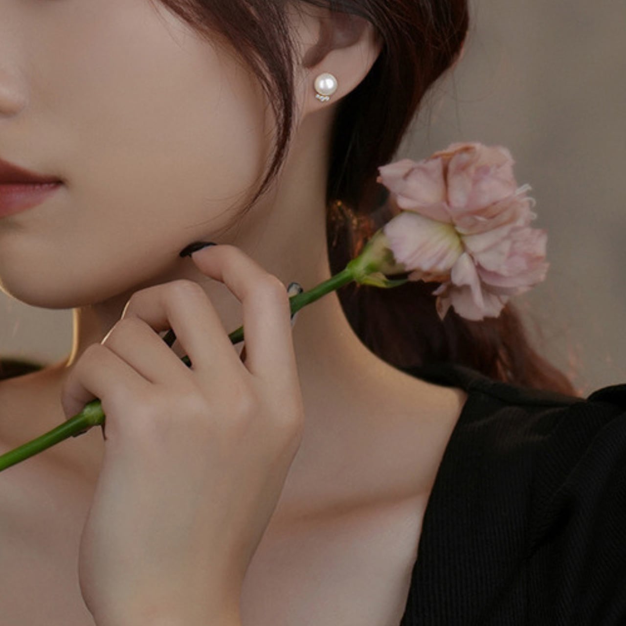 シャイニーパール ピアス AC07