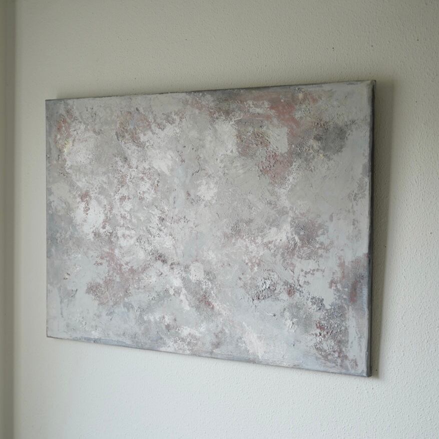 【mist】70×50cm 大きな絵 グレーの絵 現代アート グレーの家　無機質　インテリア　リビングインテリア