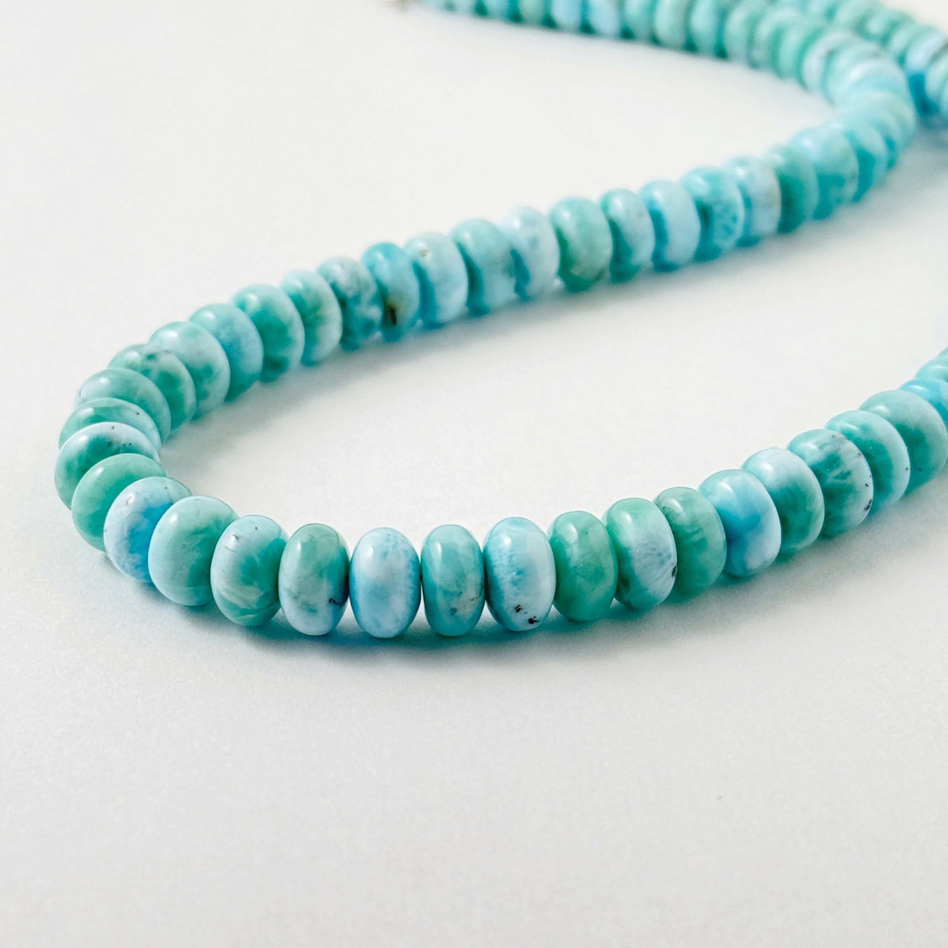 【ラスト1!】Lagoon Original ラリマーボタン型 一連 ネックレス 42cm