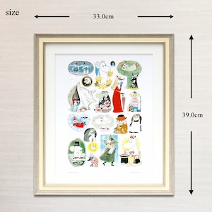 ムーミン 北欧 Putinki「すごろく原画」送料無料 フレーム選択可能 展示用フック付アートポスター 絵画 インテリア アート