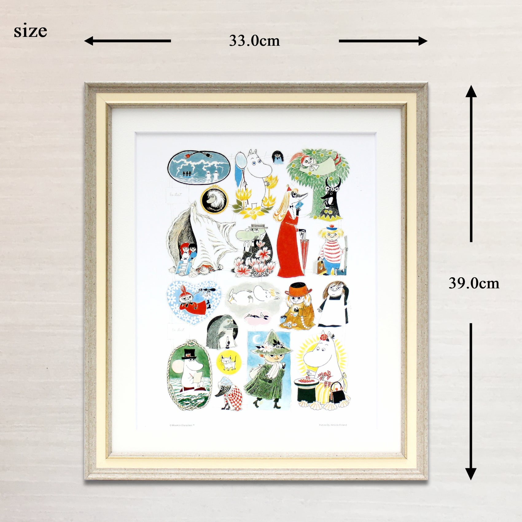 ムーミン 北欧 Putinki「すごろく原画」送料無料 フレーム選択可能 展示用フック付アートポスター 絵画 インテリア アート