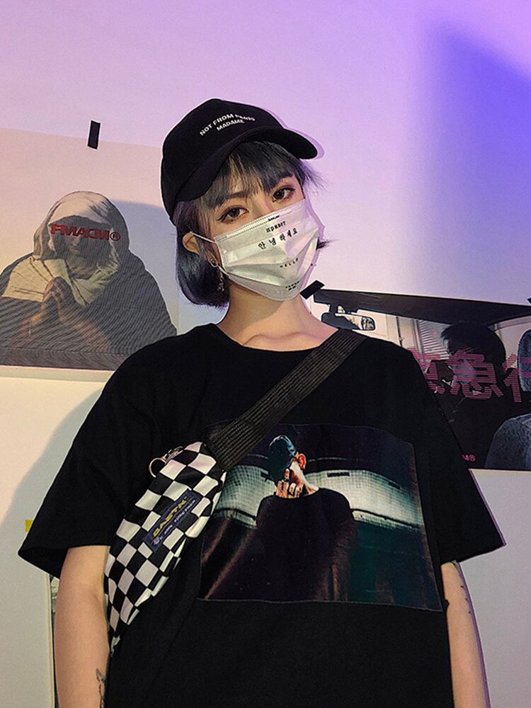 全2色 Tシャツ カットソー プリント カジュアル シンプル