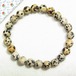 天然石ダルメシアンジャスパーのビーズ製ストレッチブレスレット　costume jewelry for sale  11886BR