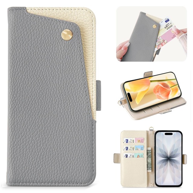 Kahper for iphone17 ケース 手帳型 いphone17 ケース 手帳型 おしゃれ スマホケース iphone 17 軽量 衝撃吸収 あいふおん17 手帳ケース PUレザー 全面保護 擦り傷防止 防塵 落下防止 携帯カバー iphone17 マグネット式 スタンド機能 アイフォン17 テチョウガタ カード収納 大人 女性上品 人気 6.3インチ(ブルー)