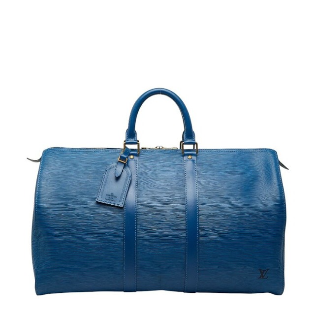ルイ ヴィトン エピ キーポル45 ボストンバッグ トラベルバッグ M42975 トレドブルー レザー レディース LOUIS VUITTON 【中古】