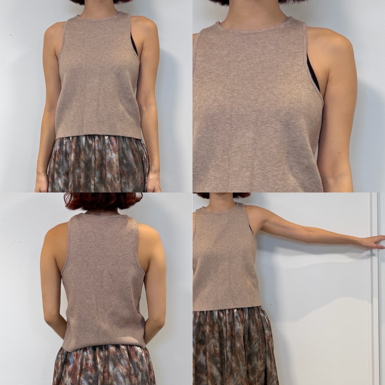 [タンクset]VネックニットPO/モカベージュ