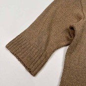 フランス製 agnes b. アニエスベー リネン&シルク サマー ニット 半袖 セーター /キャメルベージュ/麻&絹