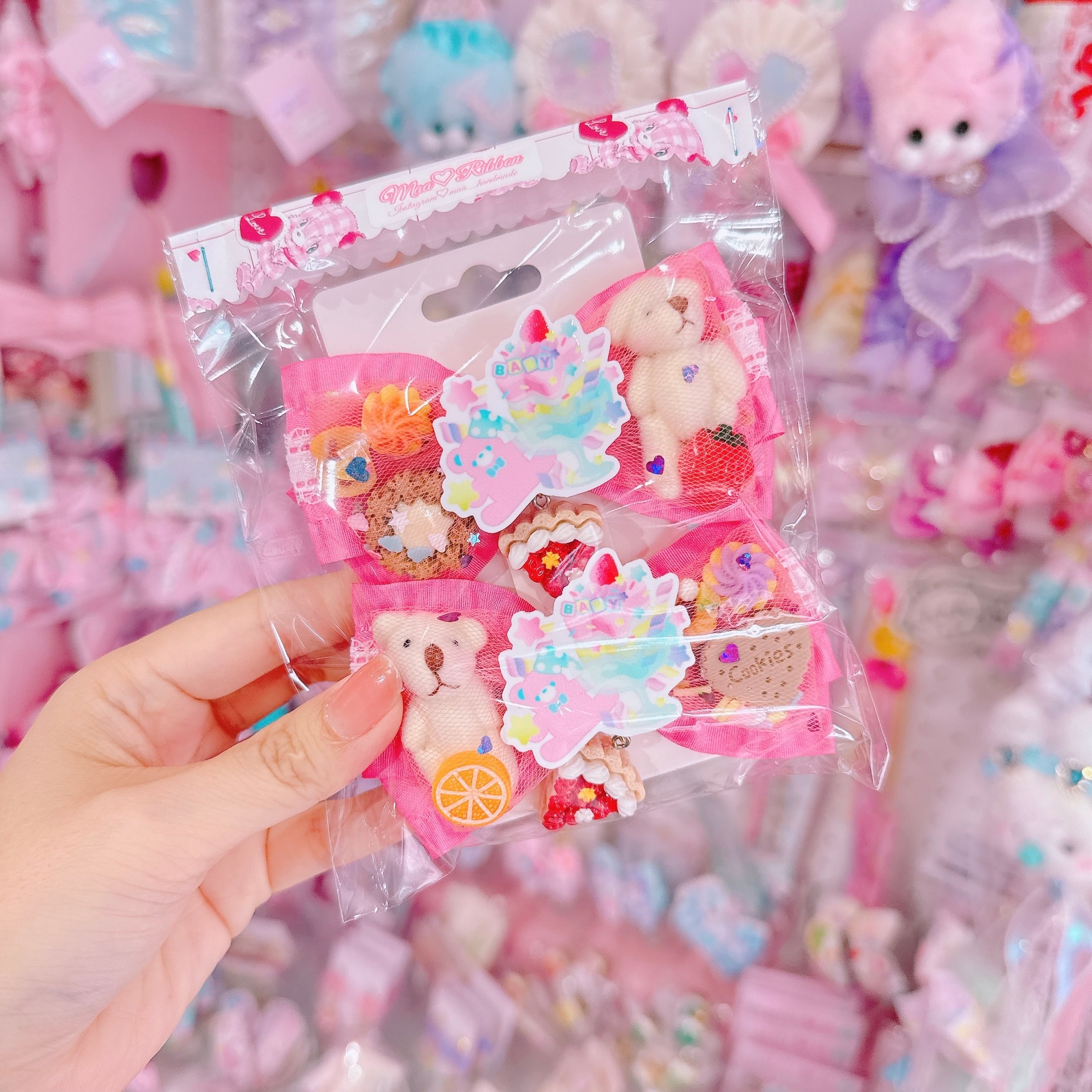 【R14】49-4チュールツインヘアクリップ