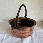 銅鍋　銅製調理なべ　暖炉用取っ手付き　吊り下げ型 12kweh18