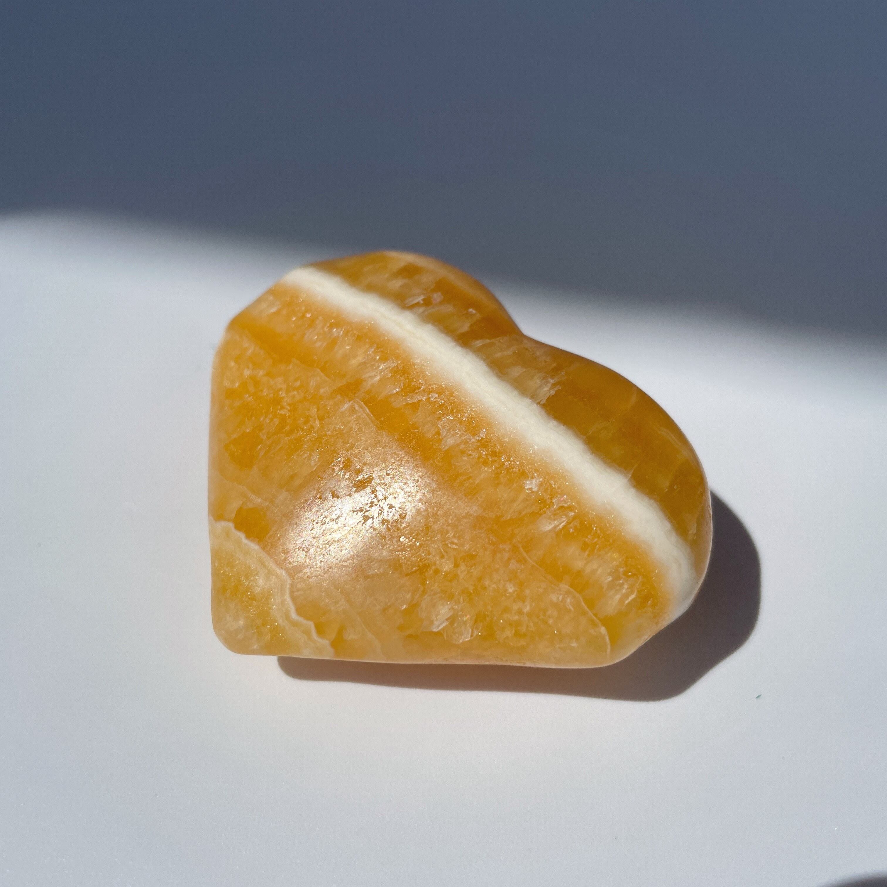 あ〜きゃん♬様　高品質　オレンジカルサイト　ハート　握り石 オレンジカルサイト ハート型11♡ Orange Calcite ♡天然石・鉱物