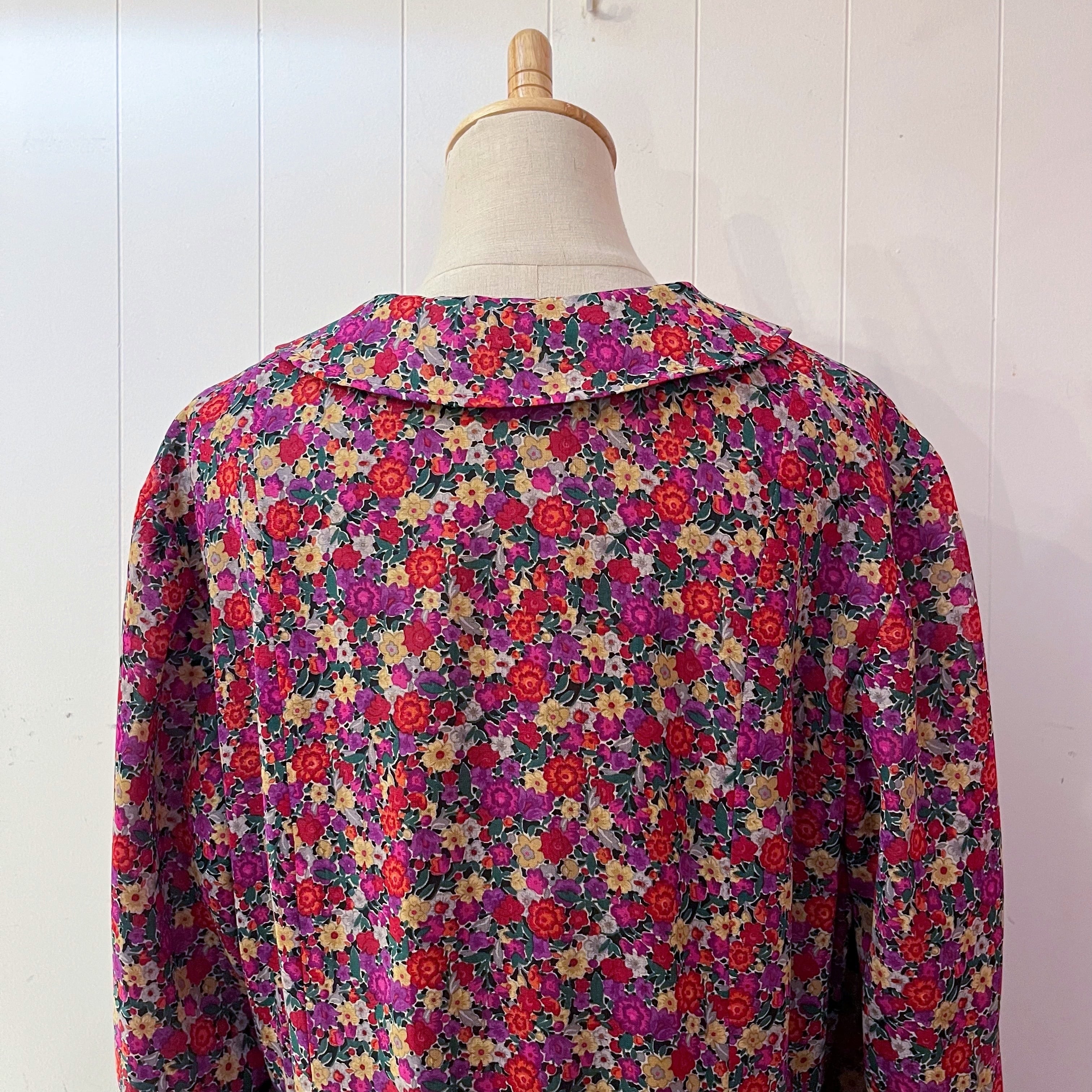 purple red flower one-piece