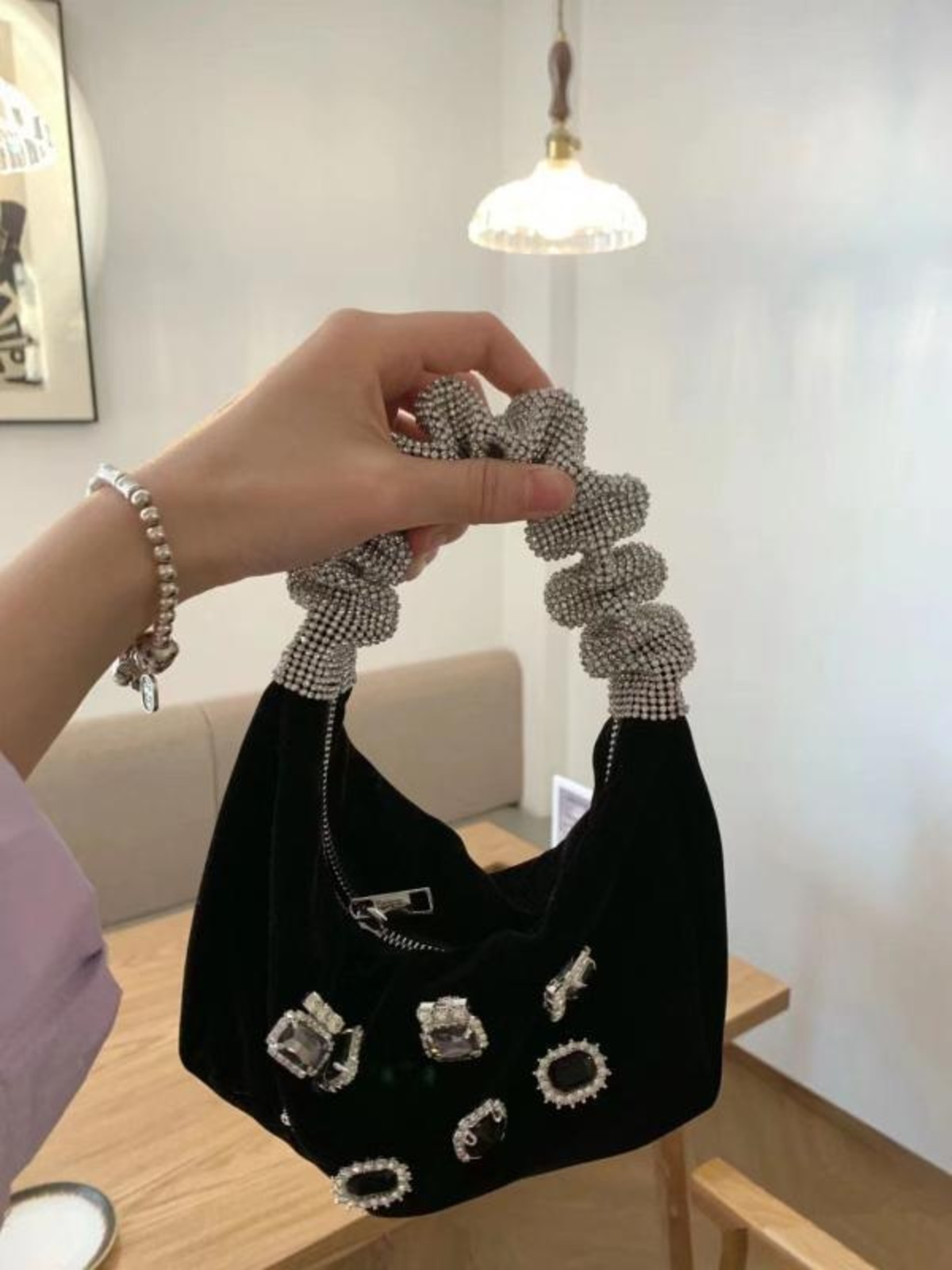 alexanderwang パーティーバッグ シルバー ストーン装飾  