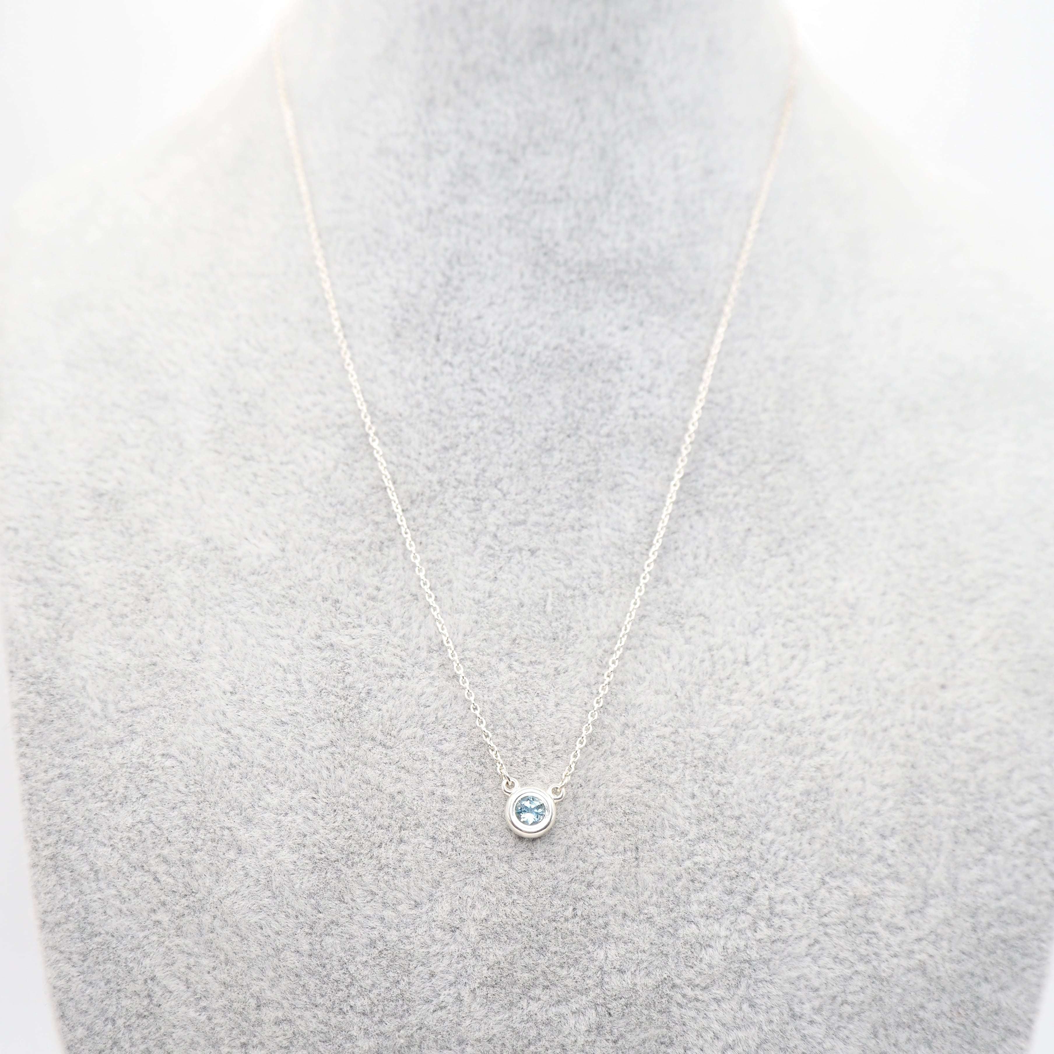 Tiffany&Co. カラー バイザヤード ネックレス アクアマリン シルバー