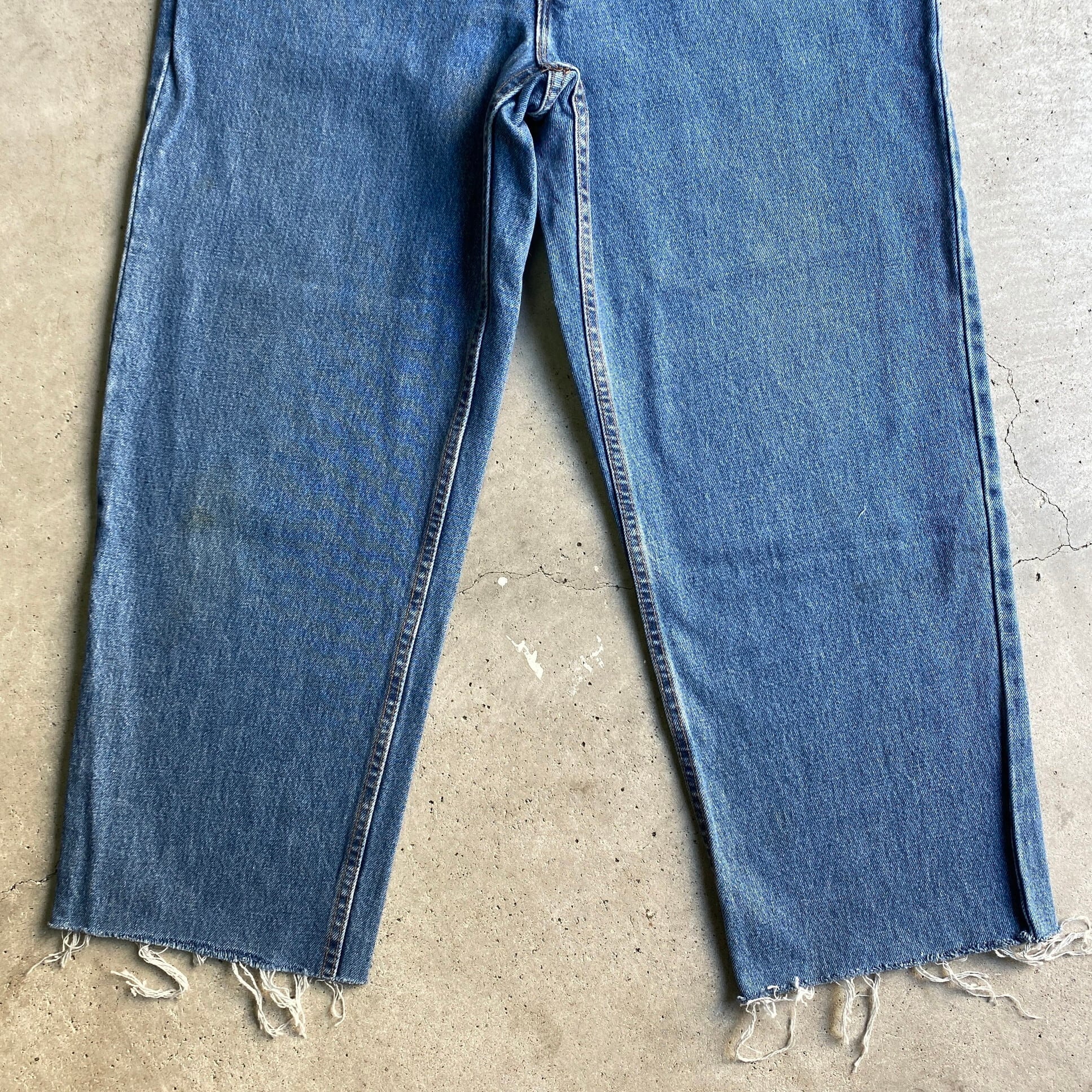 00年代 リーバイス Levi's 550 RELAXED FIT TAPERED LEG ブラックジーンズ テーパードデニムパンツ USA製 レディースL(w28) /taa000839