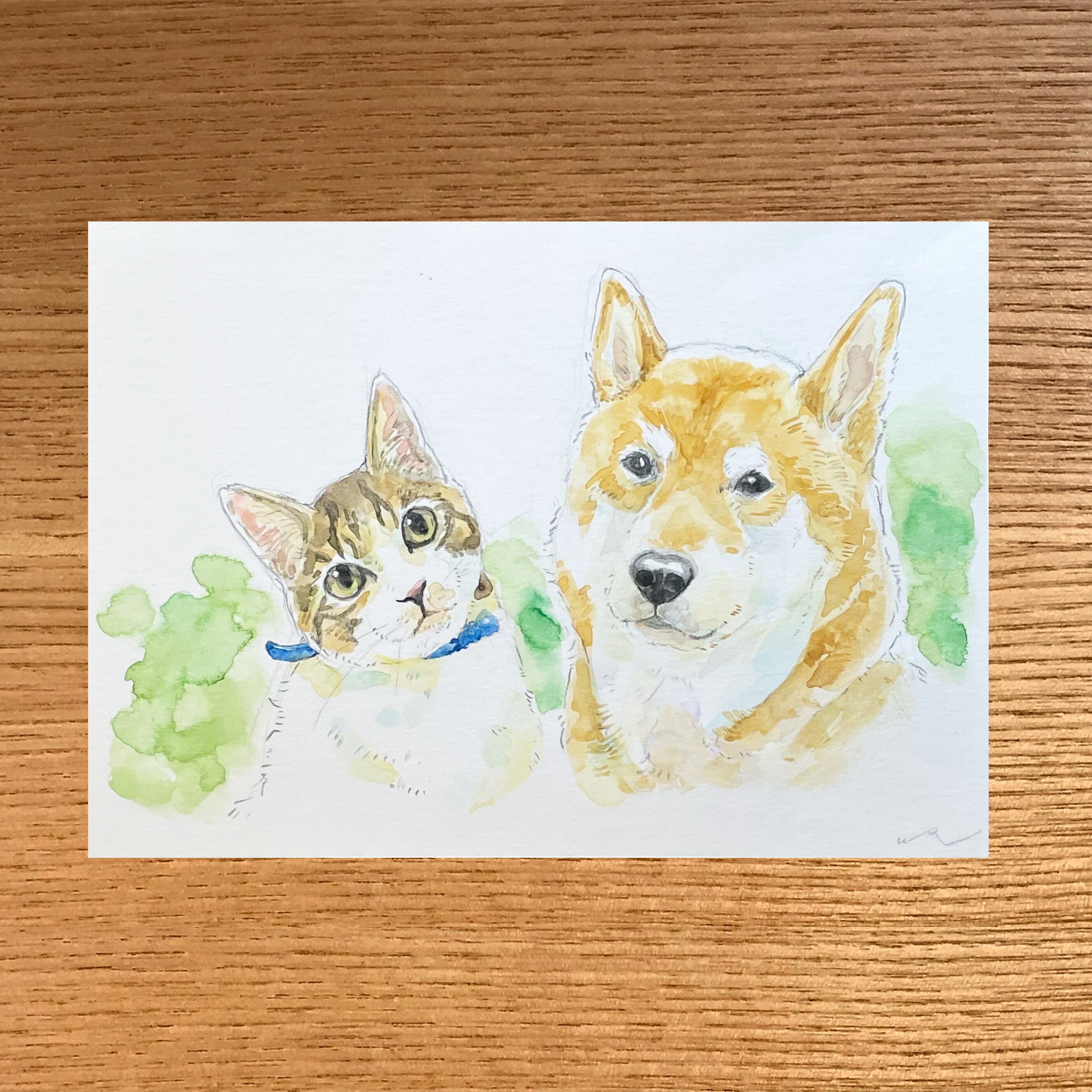 ペット画 オーダー似顔絵【A5】